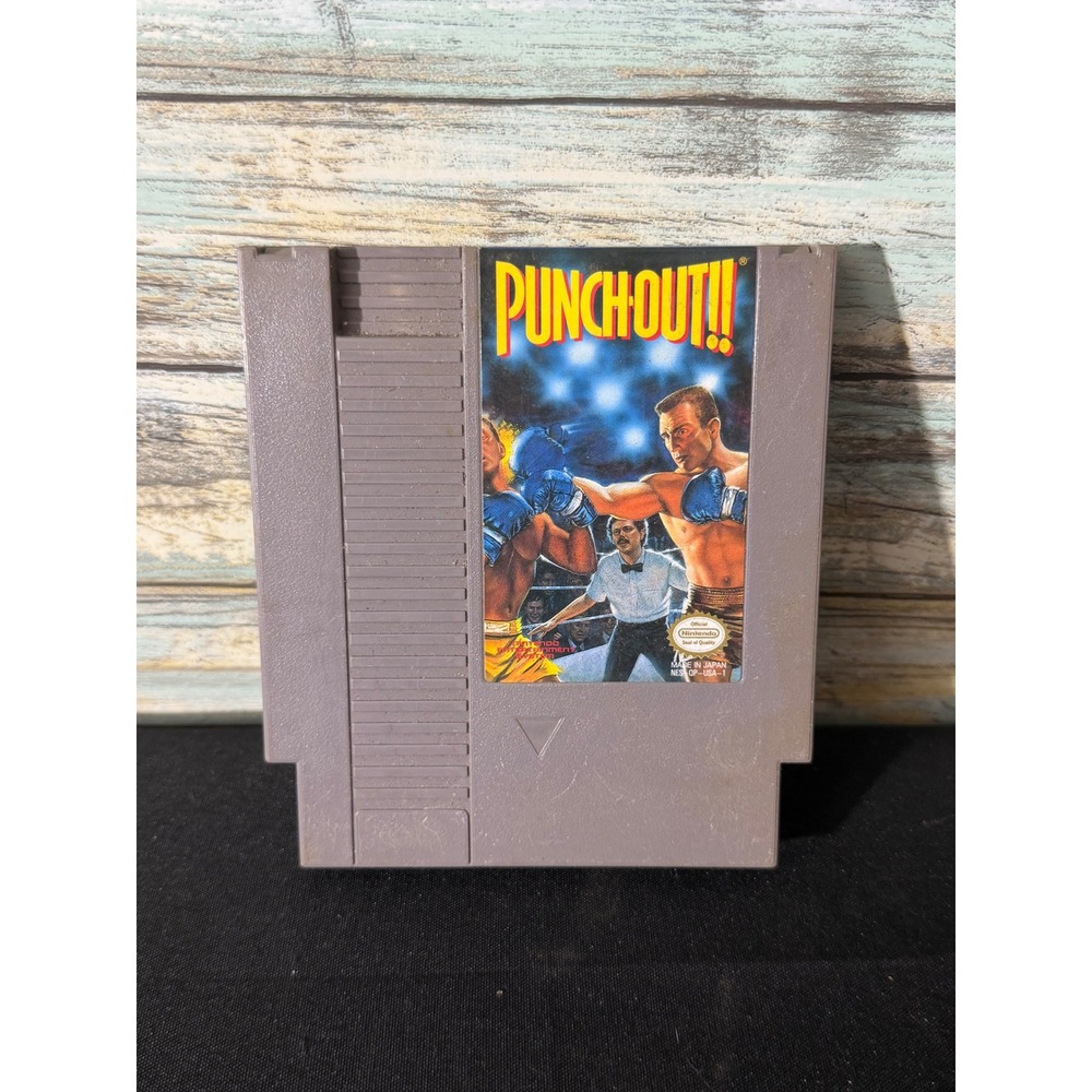 Nintendo Punch-Out!! NES Gray Excellent Authentic Boxing‎ Sports NES-OP-USA-1